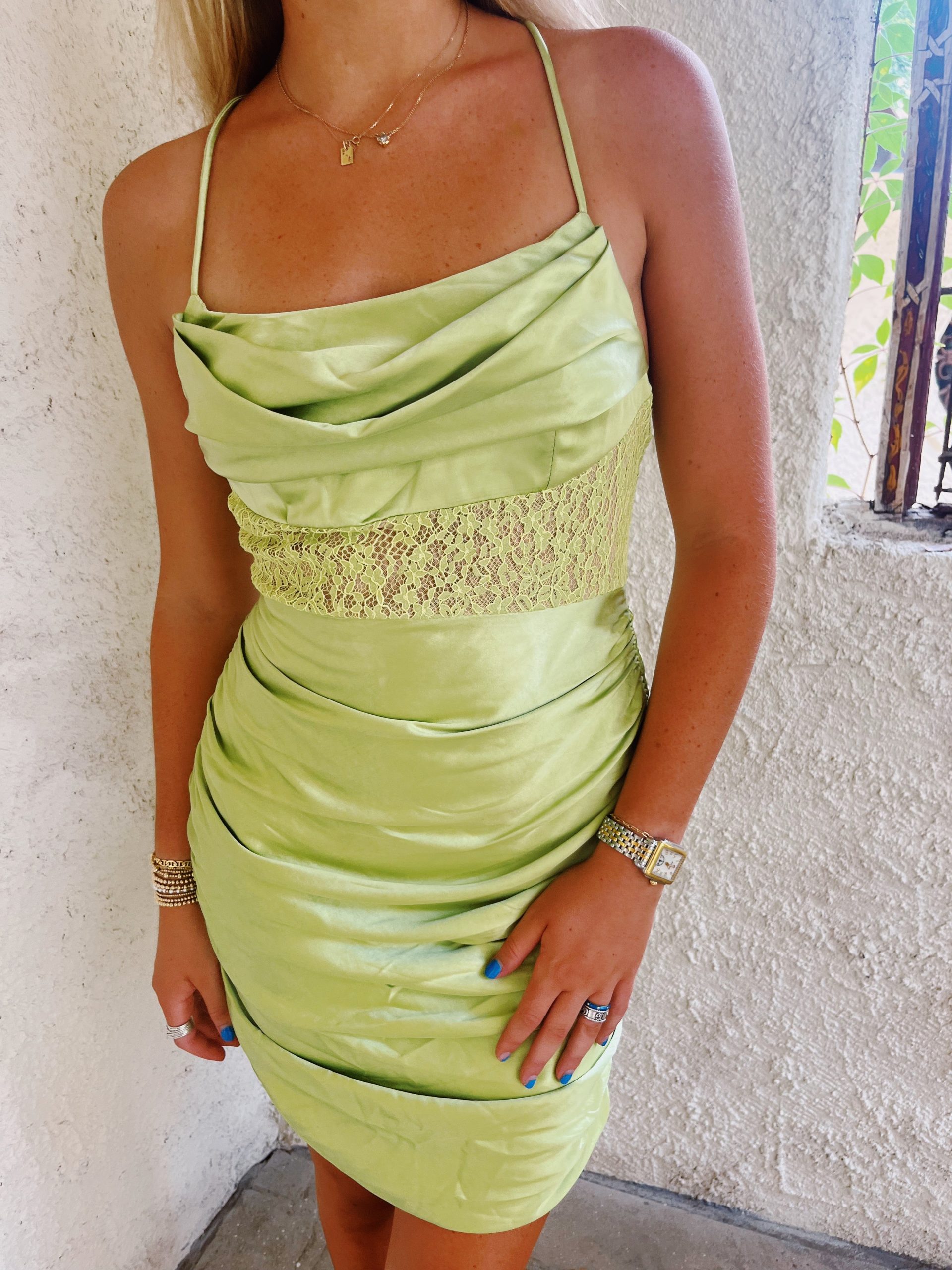 Upgrade It Mini Dress - Lime